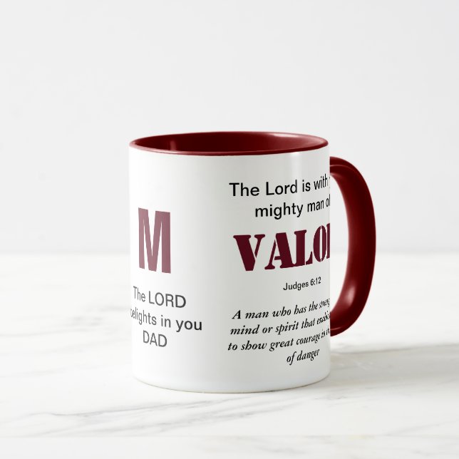 MÄNNISKOR AV VALOR Christian Red Monogram Mugg (Framsida höger)