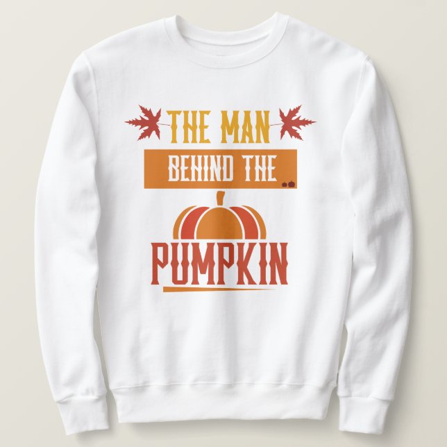 MÄNNISKOR BAKOM PUMPKIN med löv pumpor Lång Ärmad Tröja (Design framsida)