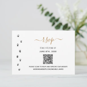 Människor Giftar Sig Husdjur Bröllop QR-kod OSA Kort