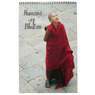 Människor i Bhutan fotografi Kalender