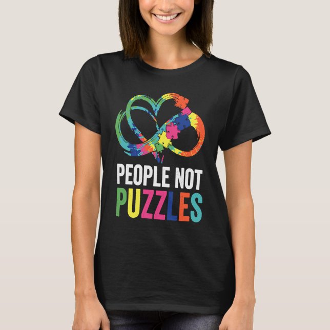Människor Inte Pussel Inkludering Neurodiversitet  T Shirt (Framsida)