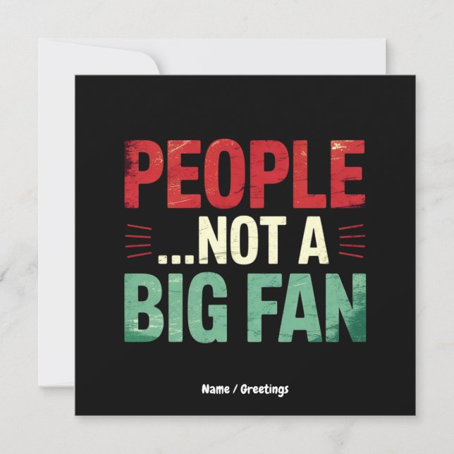 Människor Inte Stor Fan Introvert Roligt Presentci Inbjudningar (Framsida)