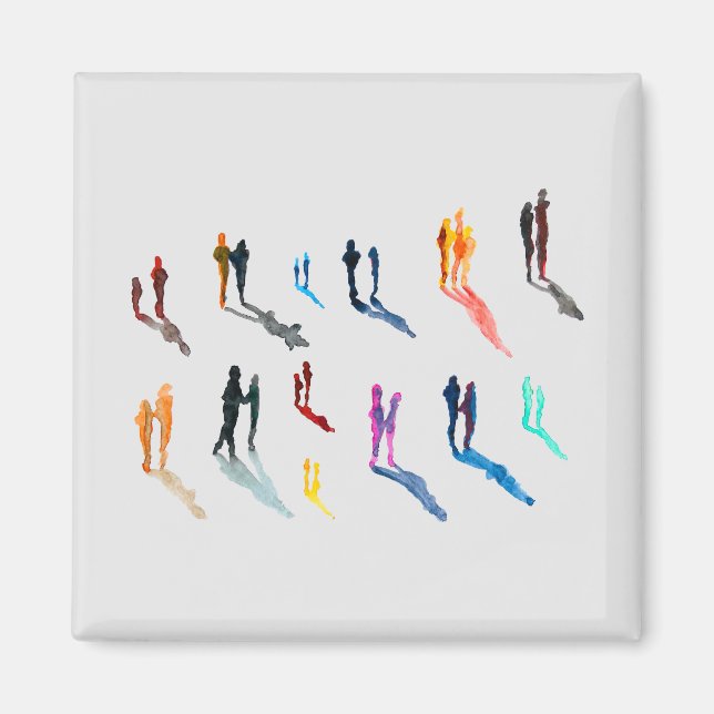 Människor konst vattenfärg finkonst magnet (Framsidan)