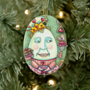 MÄNNISKOR KUNG AV HJÄRTOR OCH KONFEKTIONER, VALENT JULGRANSPRYDNAD KERAMIK