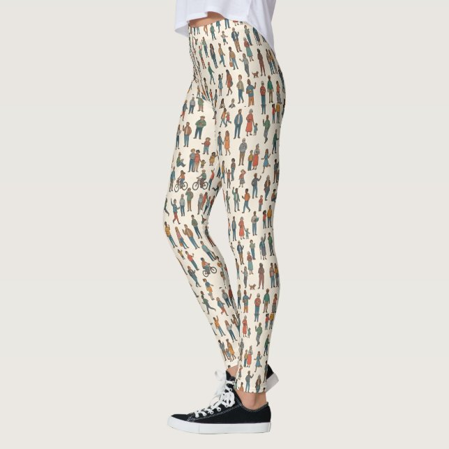 Människor Mönster Leggings (Vänster)