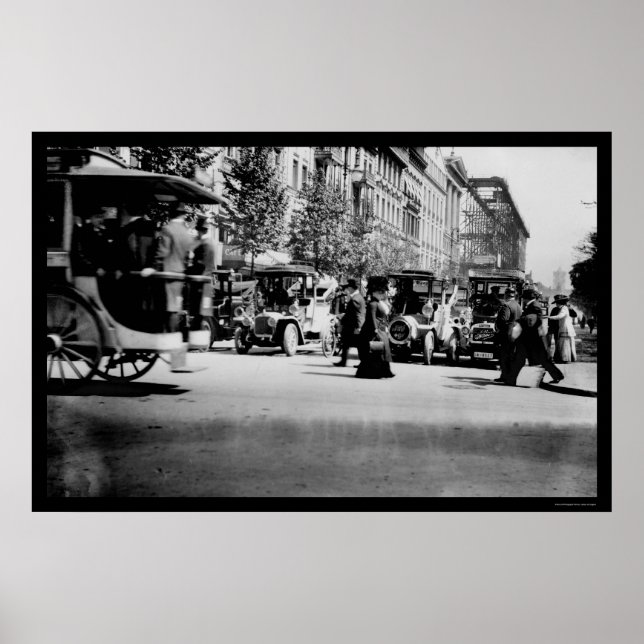 Människor och trafik i Berlin, Tyskland 1913 Poster (Framsidan)