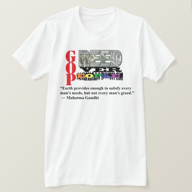 MÄNNISKOR SOM ÄR GREED ÖVER T SHIRT (Design framsida)