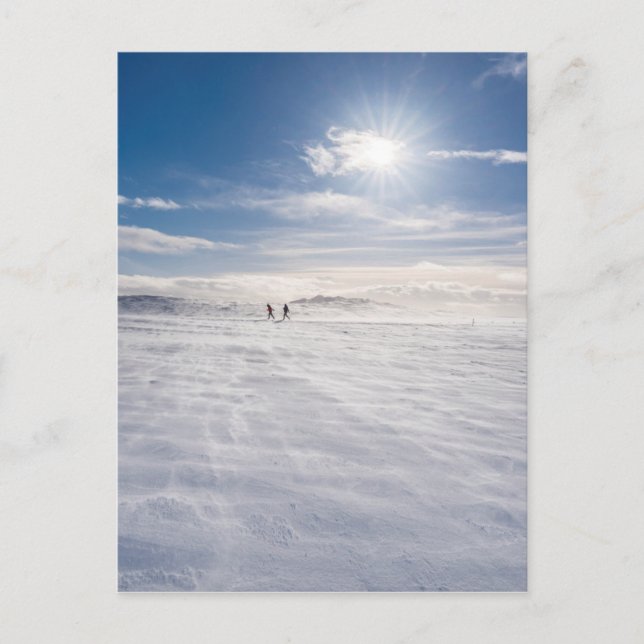 Människor som går över snö, Island Vykort (Framsida)