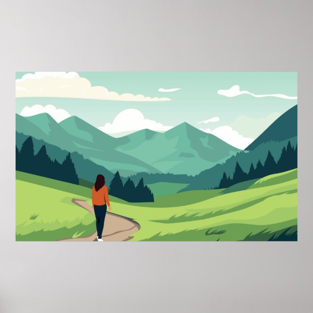 Människor som njuter av landskap poster (Framsidan)