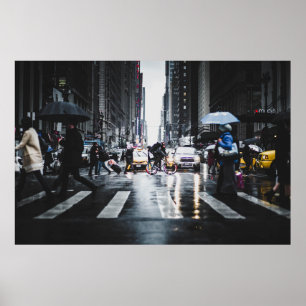 MÄNNISKOR SOM RÖR PEDESTRIAN LANE I STREET POSTER