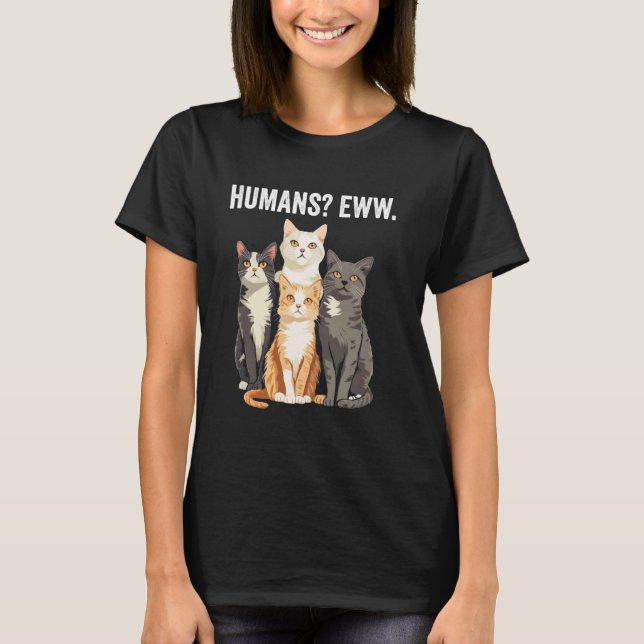 Människor Usch Rolig Introvert Katt T Shirt (Framsida)
