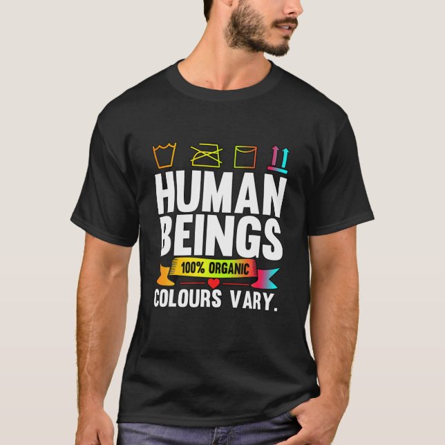 Människors 100 % Pride av organiskt Färg Vary HBT T Shirt (Framsida)