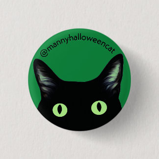 Manny Halloween Cat Button Knapp