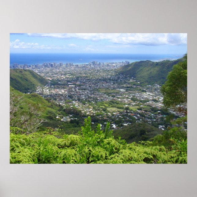 Manoa Valley till Waikiki Poster (Framsidan)