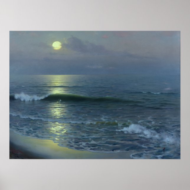 Månökning över havet poster (Framsidan)