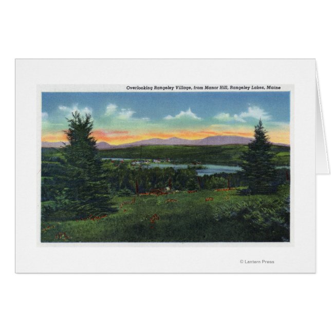 Manor Backe Overlook Rangeley Village Scene Hälsningskort (Framsidan Horizontal)
