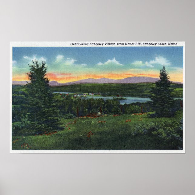 Manor Backe Overlook Rangeley Village Scene Poster (Framsidan)