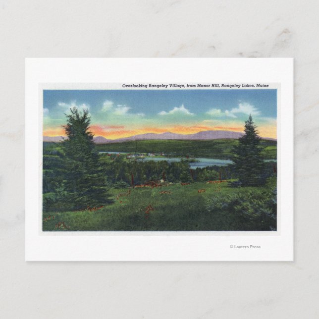 Manor Backe Overlook Rangeley Village Scene Vykort (Framsida)