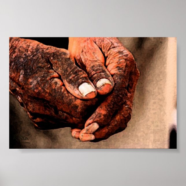 Manos envejecidas Original Indian Bläck Atwork Imp Poster (Framsidan)