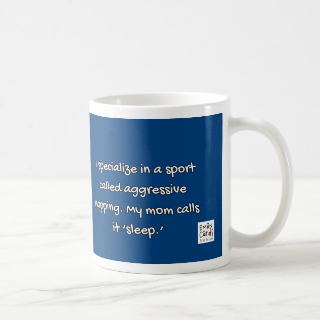 ManoSays - Witty Line on Sleeping - Kaffemugg (Höger)