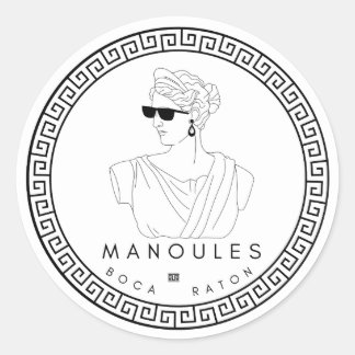Manoules Round 3-tums Stickers - Lakan vid 6 Runt Klistermärke