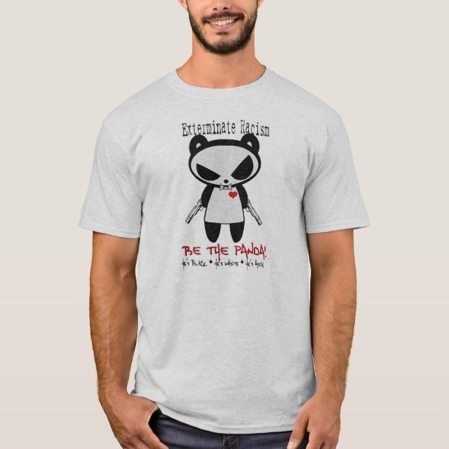 Manpandaen utrotar rasism t-shirt (Framsida)