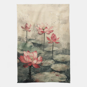 Månpelad Lotus-sjö (6) Kökshandduk