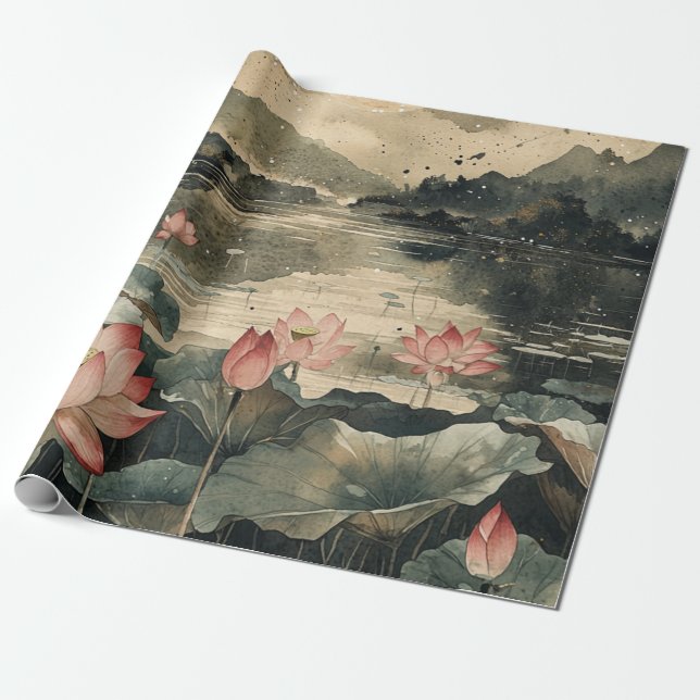 Månpelare Lotus Lake (1) Presentpapper (Utrullad)