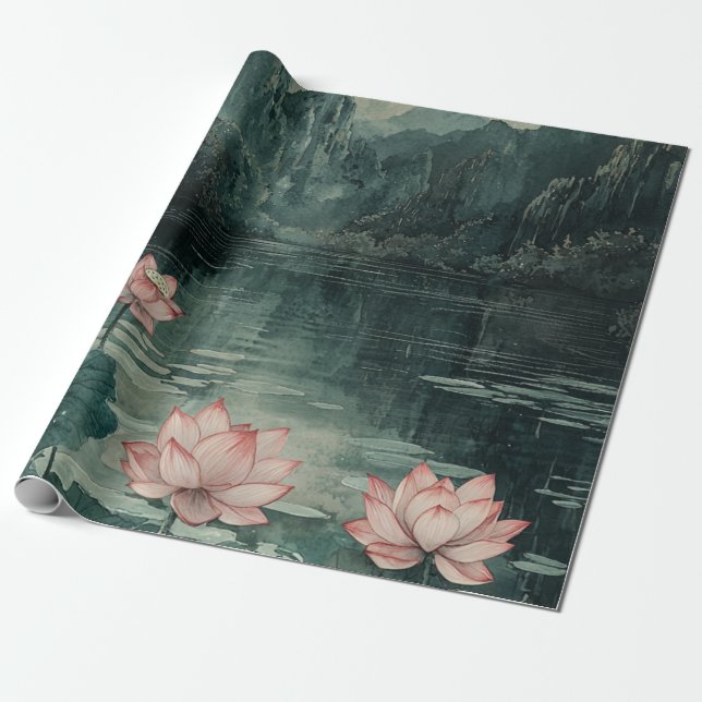 Månpelare Lotus Lake (8) Presentpapper (Utrullad)