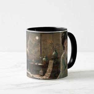 Månpiskad Hanbok Flickakunst Mugg