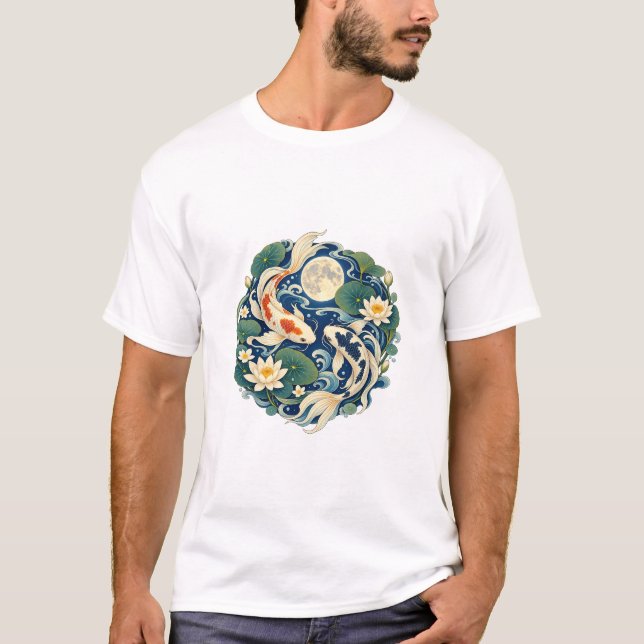 Månpiskad Koi och Näckros Klassisk T-Shirt (Framsida)