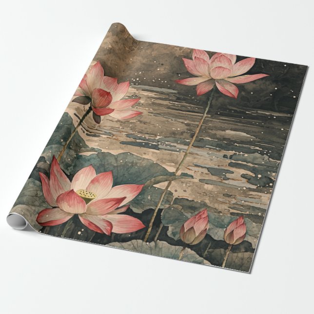 Månpiskad Lotus-sjö (3) Presentpapper (Utrullad)