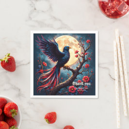 Månpraktfull Crimsonwing – Mystisk Fantasifågel.  Pappersservett