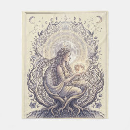 Månpredikant Gudinna Fleecefilt