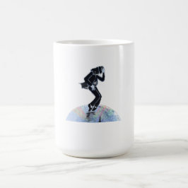Månpromenad över staden -hantverkat konstverk - kaffemugg