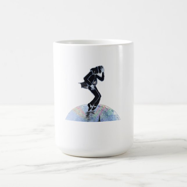 Månpromenad över staden -hantverkat konstverk - kaffemugg (Center)