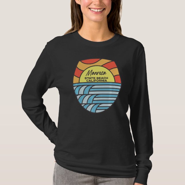 Manresa State Beach California Ca Beach Sunset T Shirt (Framsida)