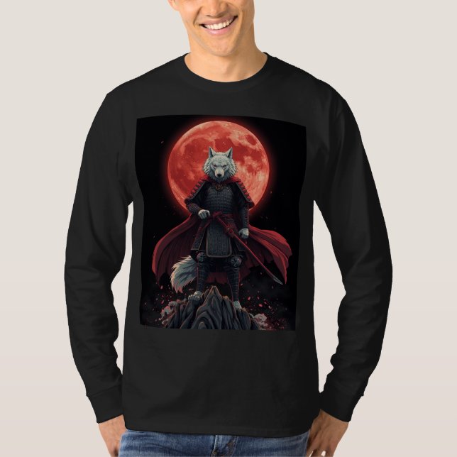 Månröda varg Ronin T Shirt (Framsida)