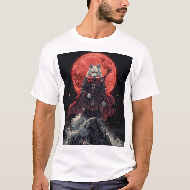 Månröda varg Ronin T Shirt (Framsida)