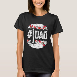 Mans 1 Pappa Baseball Nummer Ett Pappa Son Basebal T Shirt