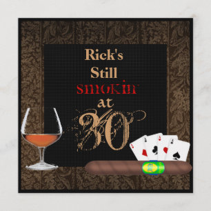MÄNS 30-årsdag Cigarrr,Poker BRANDY INBJUDNINGAR