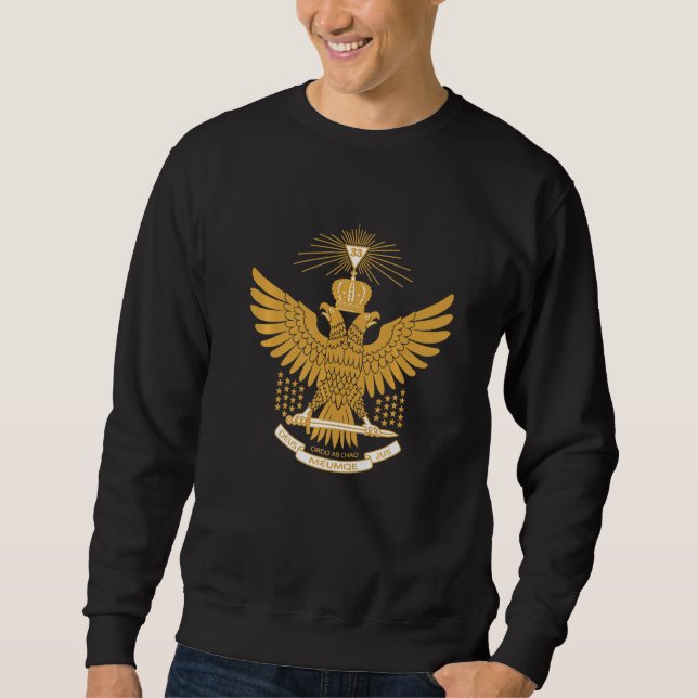 Mäns 33:e gradens skotska rit Masonic Wings Up Fa Lång Ärmad Tröja (Framsida)