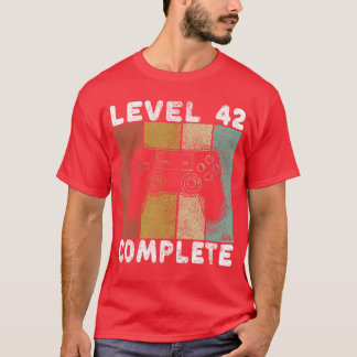 Mäns 42-årsdag Män Spelande Nivå 42 Komplett vi T Shirt