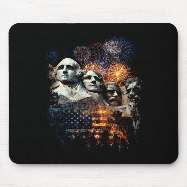 Mäns 4:e Juli fyrverkerier Mount Rushmore Musmatta (Framsidan)