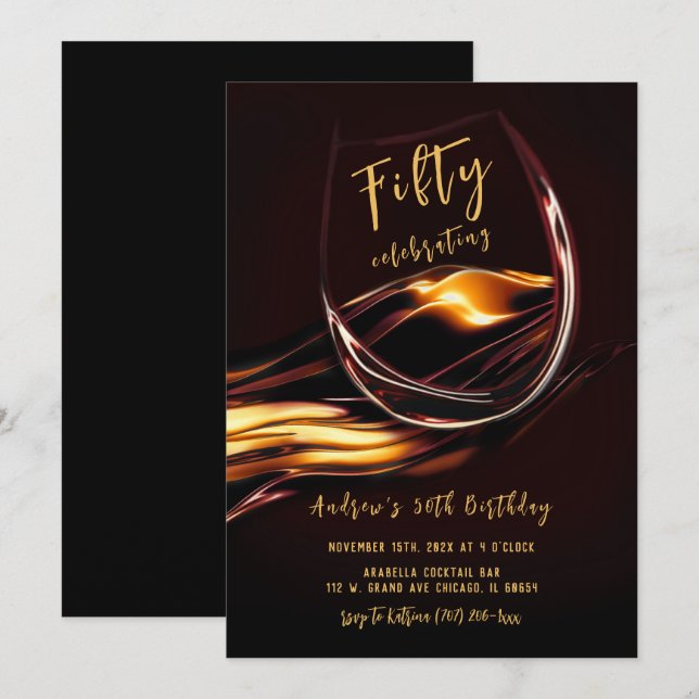 Mäns 50-årsdag inbjudningar (Fram/baksida)