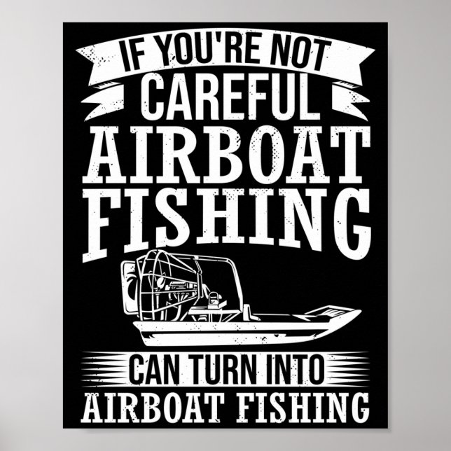 Mans airbåtskapten båtåkare luftbåtsåkning båt poster (Framsidan)