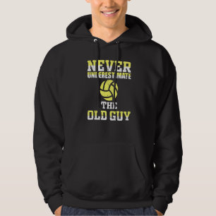 Mäns aldrig underskatta den gamle killen fars dag hoodie