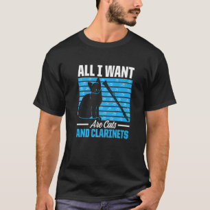 Mäns allt jag vill ha är katter och klarinetter  K T Shirt