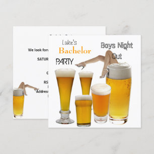 Mans Bachelor Party Beer Boys Night Ben Inbjudningar