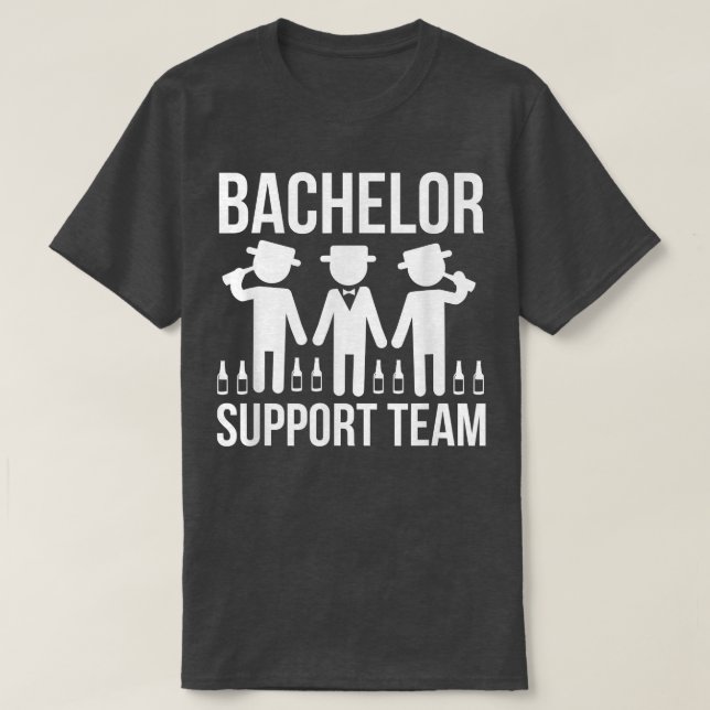 Mäns Bachelor Support Team Svärmannafest Bröllop  T Shirt (Design framsida)